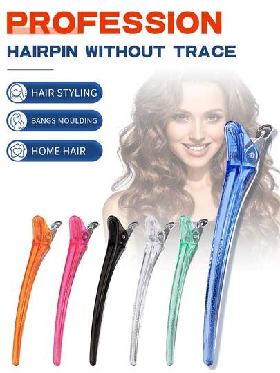 10pcs Salon Hair Clips, Plastic Sectioning Hairstyling Accessories Tools