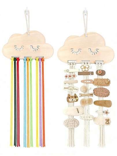 2pcs Hair Clip Organizer – Headband Holder For Hairbands – Cloud-Shaped Hanging Accessories For Kids – Headband Rack – DIY Wall Decor