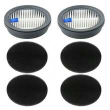 Bộ 6 lọc có thể giặt và tái sử dụng cho máy hút bụi Afoddon A200Pro/A200, ORFELD B08/C10A/C10G, NEQUARE S Series, bao gồm 2 lọc HEPA và 4 lọc xốp, phụ kiện thay thế lọc máy hút bụi. - 2 bộ lọc + 4 miếng bọt biển - Xem 2