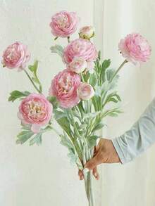 1/3/5pcs Velvet Lotus Peony Artificial Flowers, Bouquet With Leaves, Realistic Long Stems, Artificial Material That Will Never Wither, Suitable For Home Decoration, Room Decoration, Flower Arrangement, Outdoor Garden Decoration, Wedding Bouquet, Mother's Day And Valentine's Day Gifts. - Multicolor - View 22