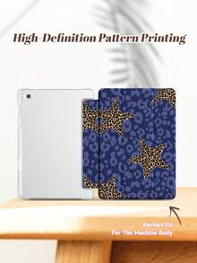1 chiếc ốp lưng bảo vệ phẳng họa tiết da báo và ngôi sao màu xanh hải quân thời trang, tương thích với iPad 10.2" thế hệ thứ 10/ (A16) 11" thế hệ thứ 11 2025, Pro 11" 2021/2020, Galaxy Tab A8 10.5" 2022, Matepad 10.4/Tab, tích hợp khe cắm bút cảm ứng, chống rơi, giá đỡ máy tính bảng, tự động tắt/mở màn hình, món quà tuyệt vời cho gia đình và bạn bè. - Nhiều màu - Xem 4