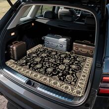 1PC Universal Car Trunk Mat 29" X 39", Beige Bohemian Style All Weather Trunk Protection Cargo Liner, Durable Cargo Mat Rear Trunk Liner,Stylish Vehicle Interior Accessories Suitable For Most Car Models  , Car Acessesories ,Car Essentials , Car Acessesories Women  ,Trunk Organizer  ,Car Decor. - Phong cách Bohemian - Xem 4