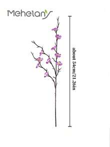 MEHELANY 18/9/3件套薰衣草人造丝梅花塑料花，婚礼家居办公室卧室派对桌面装饰仿真花，室内外春季装饰，生日周年纪念情人节礼物（不含花瓶） - 紫色 - 查看 5