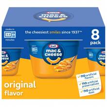 Kraft  And Cheese, 8 Cups, For Easy Dinner Or Dinner Sides, Original Flavor, No Artificial Flavors, Preservatives Or Dyes, 2.05 Oz - 8 杯 - 查看 1
