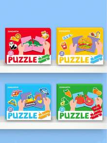 32pcs Baby Puzzle Cards Toy, Toddler Matching Cards Early Education Cognitive Cards, Animal Matching Puzzle, Image & Language Recognition Cards, Matching Game, Learning Educational Toy Gift (16 Sets, 32pcs Total) - Multicolor - View 9