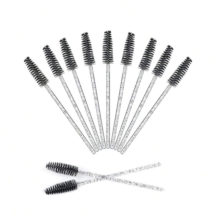 Bộ 50 cọ trang điểm mi bằng silicon trong suốt, cọ trang điểm lông mi, lược chải lông mày, cọ xoắn ốc nối mi, cọ mini, dụng cụ trang điểm. - Nhiều màu - Xem 1