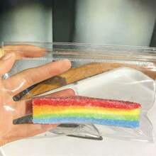 Rainbow Sour Strip Squishy Toy, Silicone, Soft Slow Rebound, Birthday Party New Year Gift - Multicolor - View 13