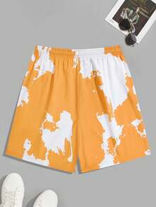 Tween Boys' Casual Drawstring Printed Shorts, Spring/Summer - Yellow - View 2
