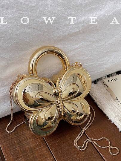 low tea 1个低茶色纯色亚克力手提包，复古时尚不对称设计，顶部提手配按扣，可拆卸肩带，适合通勤、户外活动、旅行，亦可作为礼物赠送。