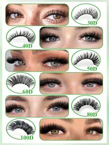 640片装豪华假睫毛套装,浓密纤长,30D+40D+50D+60D/50D+60D+80D+100D,8-16毫米,DIY睫毛套装,超浓密,自然逼真,超柔软轻盈,可重复使用,单根仿貂毛睫毛,适合居家、日常、婚礼、约会、派对、音乐节、圣诞节等各种场合。 - 查看 9