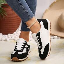 Fashionable Casual Walking Retro Lightweight Outdoor Sports Sneakers Womens Shoes Spring Fall Tennis Shoes Sneakers Shoes Outdoor Office Work Walking Travel Sport - 黑色 - 查看 1