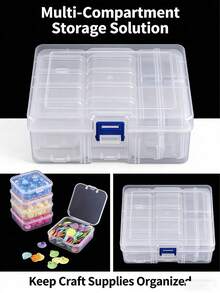 DIY Diamond Painting Storage Box, Nail Art Jewelry Rhinestone Mosaic Storage Container, Multi-Function Storage Box - Clear - View 10