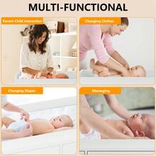 Cómoda para guardería con cambiador de mesa, cambiador de bebé de 6 cajones con kit antipuntas, parte superior impermeable y rieles de , organizador de almacenamiento de MDF no - Blanco - Ver 2