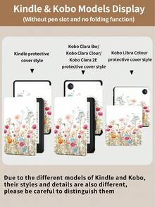 Kingsung Ốp bảo vệ máy tính bảng họa tiết hoa, tương thích với iPad 9.7/10.2/10.5/10.9/12.9 inch/Pro 11 inch, thế hệ thứ 10, Galaxy Tab S6 Lite 10.4 inch, Kindle Paperwhite thế hệ thứ 12 2024, Kindle thế hệ thứ 11 2022, mềm mại, chống sốc, chân đế thông minh/tự động bật/tắt màn hình. - Nhiều màu - Xem 11