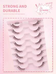 Bộ 8 cặp mi giả bán trong suốt ENCHUW - Tự nhiên & Dễ thương, đan chéo & mềm mại, có thể tái sử dụng, dễ dàng sử dụng, tạo nên vẻ ngoài trang điểm mắt ấn tượng, phù hợp cho sử dụng hàng ngày hoặc các dịp đặc biệt. - màu đen - Xem 5