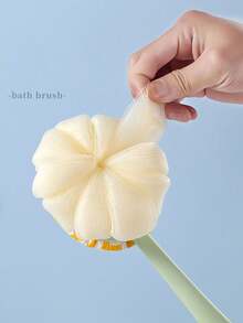 2-In-1 Bath Body Brush With Curved Long Handle, Massage Bristles, Soft Bath Sponge And Mesh Sponge, For Skin Exfoliation, Unisex Bath Brush And Loofah Set - Multicolor - View 10