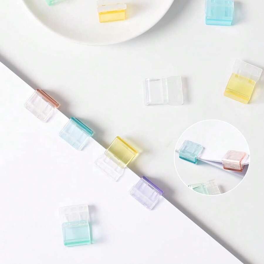Transparent Colorful Push Clips - Multifunctional Office File Folder, Sliding Clip For Student Papers, Documents And Records Storage. Suitable For School, Office, Home And More - Sets - View 1