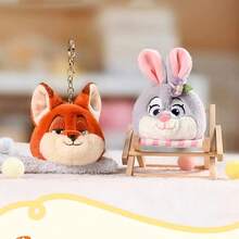 Disney 迪士尼《疯狂动物城》尼克和朱迪手提包挂件，狐狸和兔子毛绒玩偶，男女通用手提包挂件，零钱包，便携钥匙扣，节日礼物 - 彩色 - 查看 8
