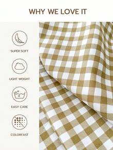 Bộ 4 món, 100% Polyester, Họa tiết kẻ caro tối giản, Ga trải giường có chun sâu 35cm, Bộ chăn ga gối in họa tiết (2 vỏ gối + 1 ga phủ + 1 ga chun), Bộ chăn ga gối hiện đại dùng được cả bốn mùa, Phong cách tối giản, Mềm mại & Thoải mái, Thoáng khí - Nhiều màu - Xem 4
