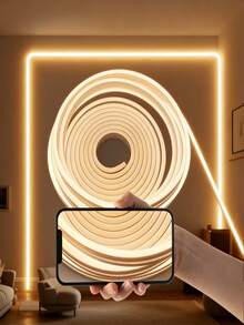1 m/2 m/3 mètres/4 m/5 m Bande lumineuse décorative LED Néon flexible USB, éclairage ambiant gradable, alimenté par USB, convient pour l'éclairage domestique intelligent, ambiance blanc chaud, technologie de gradation intelligente, bande lumineuse ambiante flexible et gradable pour maquillage en direct, miroir, éclairage de miroir de salle de bain, gradation tactile - Bande néon tactile USB - Voir 9