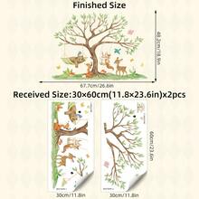 BRUP 1/2 tờ decal dán tường hình động vật rừng hoạt hình - Hình dán cây safari cho phòng trẻ em, phòng ngủ trẻ sơ sinh, có thể tháo rời, tự dính. - Nhiều màu - Xem 12