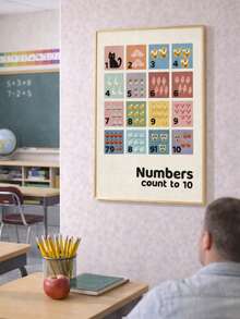 1-10 彩色数字教育海报 - 互动式教室装饰，适合学前班、幼儿园或家庭学习 - 包含可爱的动物、冰淇淋插图 - 生动的数字学习视觉辅助工具 - 非常适合幼儿教育 - 游戏室和教室的完美之选！ - 教室掛畫 - 查看 3