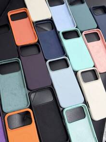 VRNOEI Luxury Matte Silicone Magnetic Phone Case Compatible With IPhone 15 14 13 12 11 16 17 Pro Max 17 Air, Solid Color & Printed Magnetic Phone Case, Matte Anti-Drop Soft Back Cover - Orange - View 3