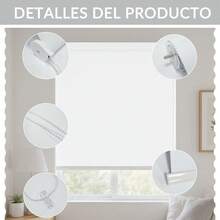Estor Enrollable Opaco Blackout 85–98% para Puertas y Ventanas, Fácil Instalación en Pared o Techo, Envío Gratis - Gris claro - Ver 3