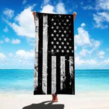 1pc USA Flag Beach Towel - Lightweight Quick-Dry Microfiber, Ultra-Absorbent, Sun-Resistant, Ideal For Summer Beach, Camping & Outdoor Activities, Camping Gear| Modern Style|Bathroom Decor Travel Essentials Travel Accessories Beach Essentials, Lightweight, Portable, Sand-Proof, Machine Washable, Skin Friendly, Durable, Fade Resistant, Travel Towel, Gym Towel, Cooling Towel, Towel Wrap, Wash Cloths, Face Towels, Hair Towel, Hand Towel, Bath Towel, Beach Mat, Beach Blanket, Ideal Gift For Father's Day, Birthday For Dad, Grandpa, Male Friends - A - View 7