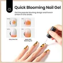 Beetles Top Coat Base Gel & Nail Glue Set-3Pcs No Wipe Top Coat Gel Nail Polish & Base Coat With 9 In 1 Nail Glue Shine Effect Long Lasting Soak Off Uv Light Lamp Diy Nail Gifts For Women & Girls - 2PCS 15ML Blooming Gel and Builder Nail Gel - 查看 4