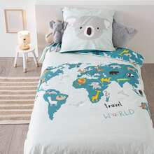 Children's Bedding Set World Map Atmosphera. - Green - View 2