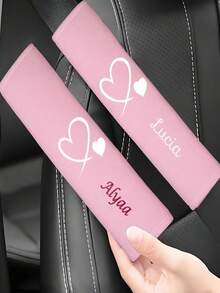 1 Piece Of Customizable Name, Car Seatbelt Shoulder Cushion, Soft And Comfortable Protective Cover, Ergonomically Designed To Enhance Driving Experience, Suitable For Most Car Models, Soft And Comfortable Car Seatbelt Shoulder Protection - Multicolor - View 3