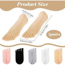 5 Pairs Ortho Toe Compression Socks, Bunion Toe Alignment Relief Socks Toe Yoga Sock Toe Sock For Women No Show Low Cut Five Finger Sock For Women & Men - default - 查看 2