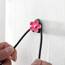2pcs Creative Mini Flower Car Adhesive Hooks, Car Interior Small Item Organizer, Cable Clips - A - View 2