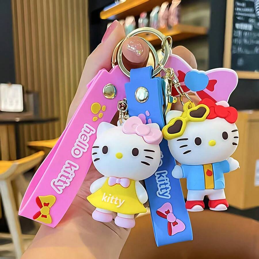 SANRIO 1 chiếc móc khóa hoạt hình, phụ kiện trang trí túi xách dễ thương, móc chìa khóa xe hơi. - Nhiều màu - Xem 1