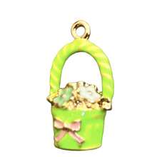 1 件甜美花卉系列 DIY 首饰吊坠，花束/花篮/郁金香珐琅元素，粉嫩少女风百搭吊坠配件 - 花卉 - 查看 7