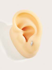 1 Pair Fashionable Minimalist Square Crystal Stud Earrings, Suitable For Daily Wear - Diamond - View 5