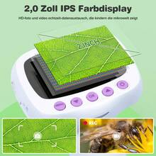 Pocket Kids Microscope For Over 3 Years Old, 1000X Handheld Microscope For Kids W/2''IPS Digital, Photo Video Mini Portable Microscopes, Science Edu Digiscope, For Kid Purple - Purple - View 6