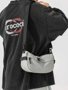 1pc Men's Waterproof Nylon Lightweight Zipper Casual Shoulder Bag, Suitable For Daily Commute - Multicolor - View 5