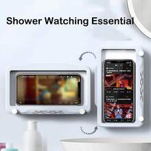 Giá đỡ điện thoại kiểu dáng mềm dẻo, vỏ điện thoại chống nước cho phòng tắm, có thể gập lại, xoay được và điều chỉnh được, thích hợp sử dụng khi tắm, xem TV, đi vệ sinh hoặc treo tường. - Nhiều màu - Xem 3