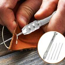 Multifunctional Leather Sewing Replaceable Punching Needle DIY Sewing Leather Craft Practical Tool Kit - Multifunctional Steel DIY Needle With Replaceable Shoe Head And Leather Craft, For DIY Sewing Accessories Leather Puncher. Essential Home Shoe Repair Sewing Tool. Arts, Crafts And Sewing Supplies. Convenient And Practical, . - Multicolor - View 3