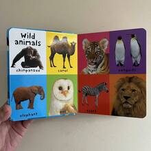 Lachilly First 100 Animals Board Book - English Early Learning Educational Picture Book Suitable For Children, Educational Vocabulary And Animal Recognition Book Suitable For Preschoolers And Toddlers Enlightenment Learning - Multicolor - View 7