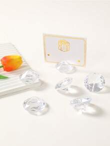 Bộ 10 chiếc giá đỡ thiệp cưới đính đá, giá đỡ thiệp bàn hình kim cương bằng acrylic trong suốt, giá đỡ số bàn cưới, giá đỡ thiệp tiệc cưới, đồ dùng cho lễ cưới, trang trí tiệc đính hôn, trang trí tiệc cô dâu, trang trí đám cưới, trang trí tiệc mừng em bé, trang trí tiệc sinh nhật, trang trí Ngày của Mẹ, quà cưới, tạo điểm nhấn độc đáo. - Kim cương pha lê - Xem 6