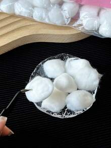 50/100片装卸甲棉片，指甲清洁湿巾，凝胶指甲油卸除棉片，一次性指甲护理清洁棉球 - 白色 - 查看 4