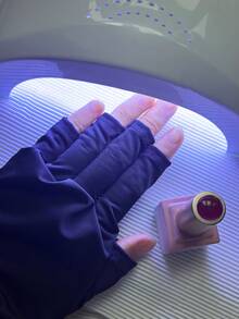 Nail Gel Curing Fingerless Gloves, UV Protection Manicure Assist Tool - Multicolor - View 2