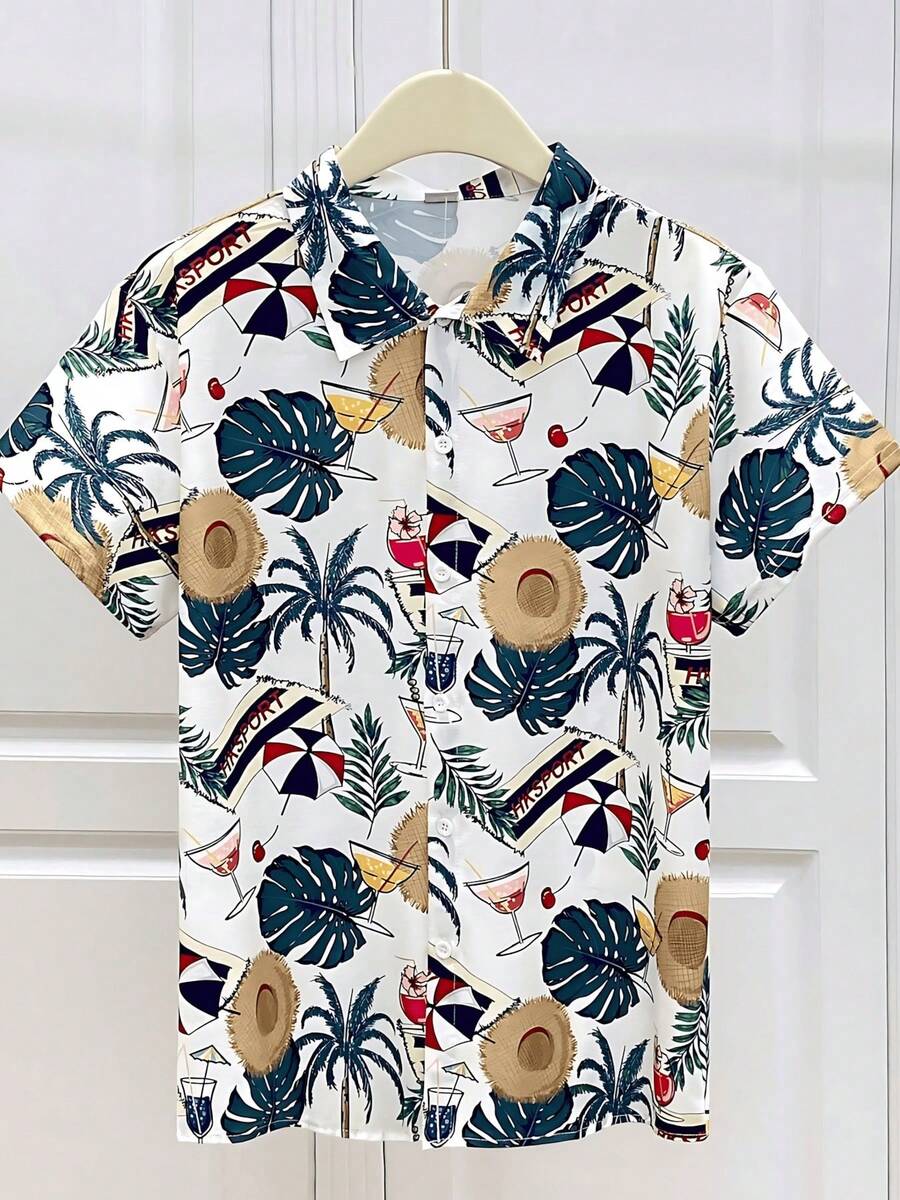 New Style Spring And Summer Men's Beach Hawaii Short Sleeve Flower ShirtApp - A508D-aL23571 - View 1