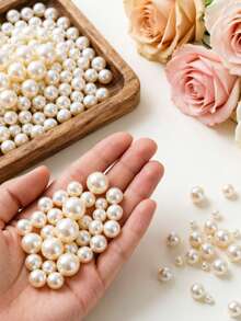 100-400 piezas de cuentas de perlas de imitación de marfil, adecuadas para hacer joyas DIY, pulseras, collares, aretes, suministros de manualidades para decoración del hogar - Hazlo tú mismo - Ver 3