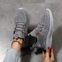 Women's Low-Top, All-Season, Outdoor, Durable, Lace-Up, Stylish, Casual, Versatile Women's Shoes, Running Shoes, Sports Shoes - Xám - Xem 7