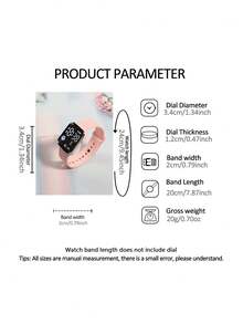 6/5件套新款时尚简约女士LED数字屏幕手表搭配心形首饰套装，包括项链、手链、耳环、戒指，适合派对、旅行、母亲节礼物 - 彩色 - 查看 6