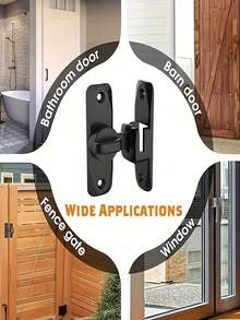 1pc Heavy Duty Security Door Lock Handle | Anti-Pry, Adjustable 90°/180° Sliding Latch | Commercial/Residential Grade Bolt Lock With Screws, Manual, Reinforced Durable Structure Suitable For Bathroom, Home - Multicolor - View 9